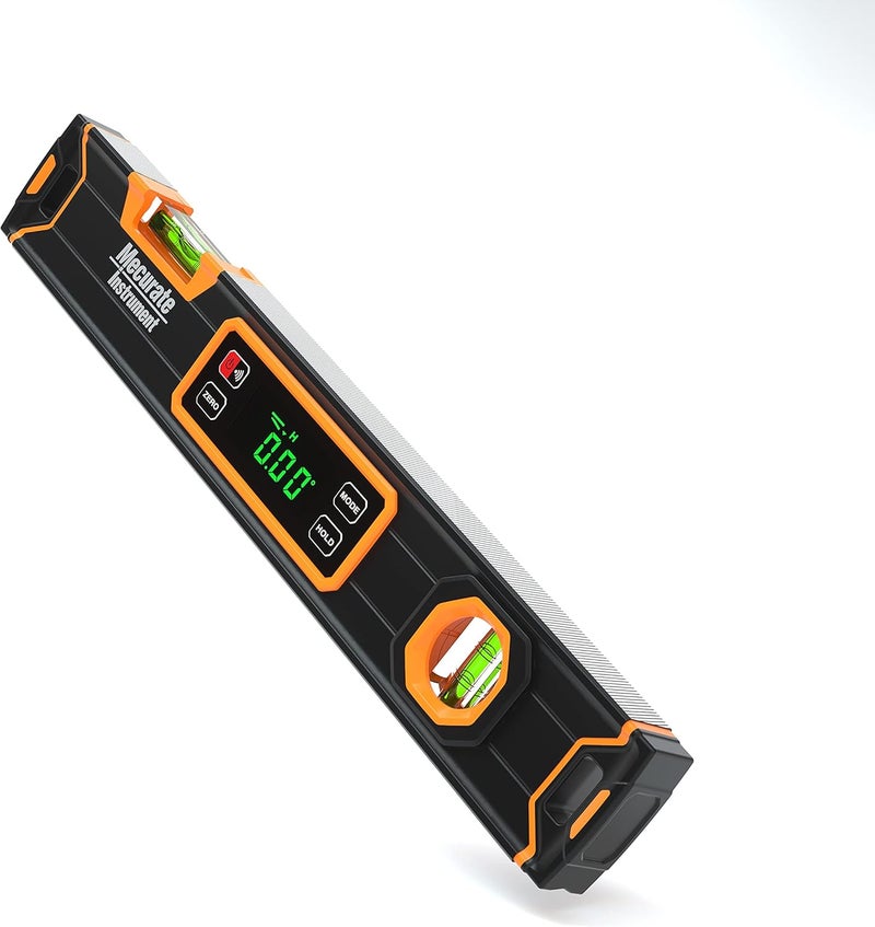Mecurate Digital Level 15.7'' with LCD Display, 360° Angle Magnetic Digital Torpedo Level, Vertical & Horizontal Spirit Bubble Protractor for Construction Carpenter Craftsman Home Professional - Image 1